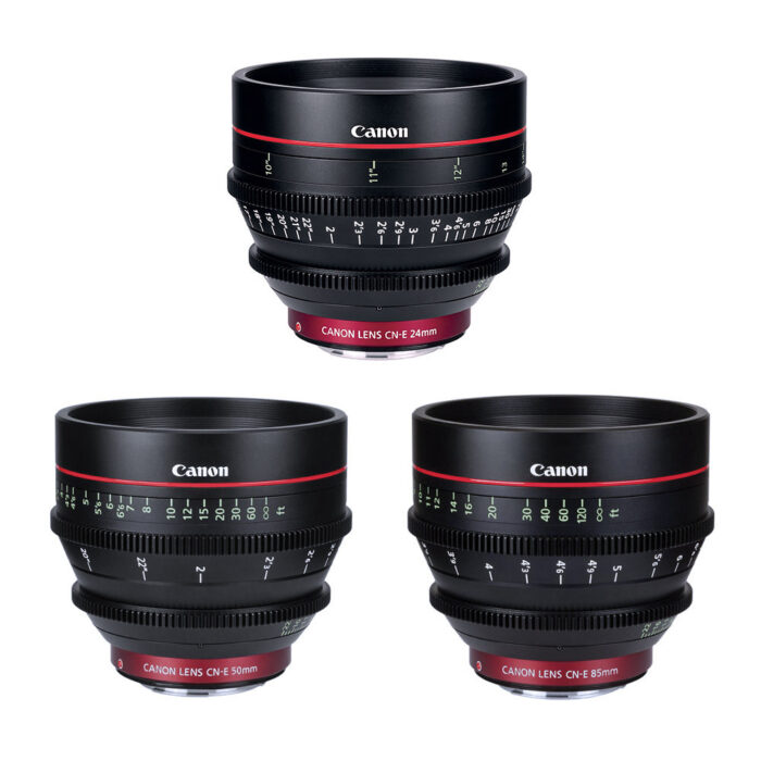 Canon EF 4K Cinema Prime - 3 Lens kit 24- 50- 85mm